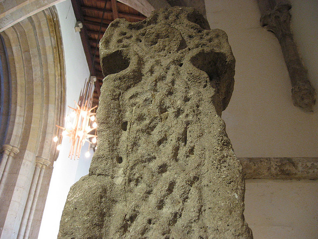 Celtic cross from the original church at Llandaff, Wales